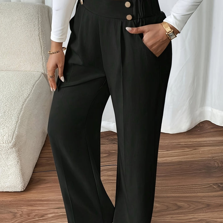 Frankie | Women's High Waist Straight Leg Trousers