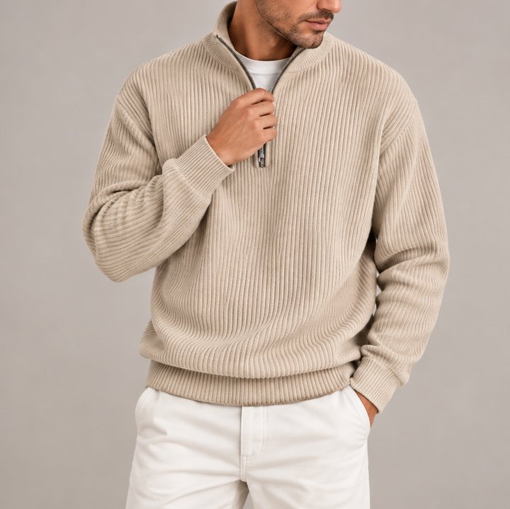 Marcus | Men's Corduroy Quarter Zip Jumper