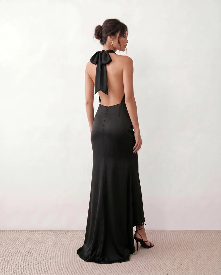 Guinevere | Women's Satin Cowl Neck Maxi Dress
