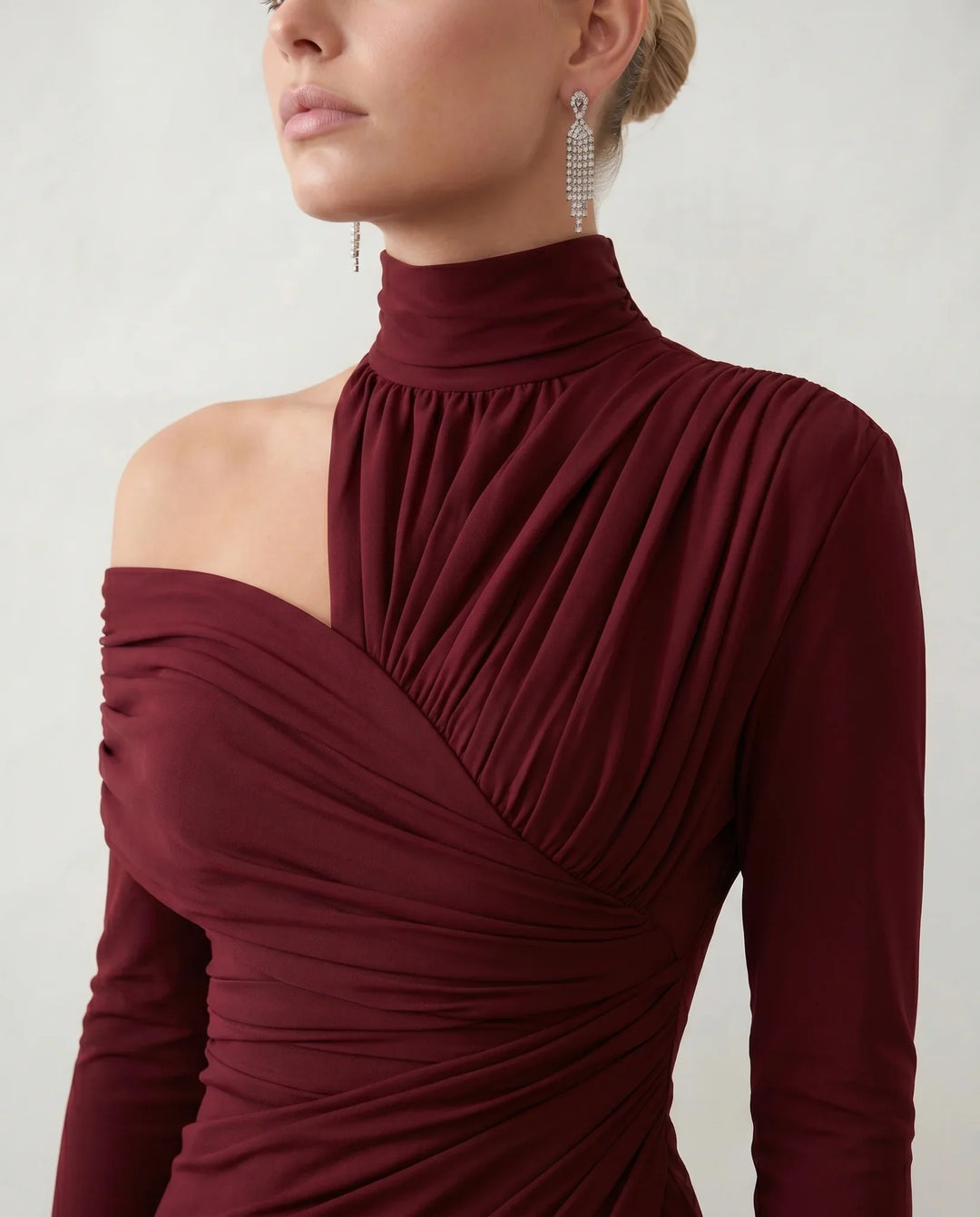 Beatrix | Women's Asymmetric Neck Open Back Midi Dress