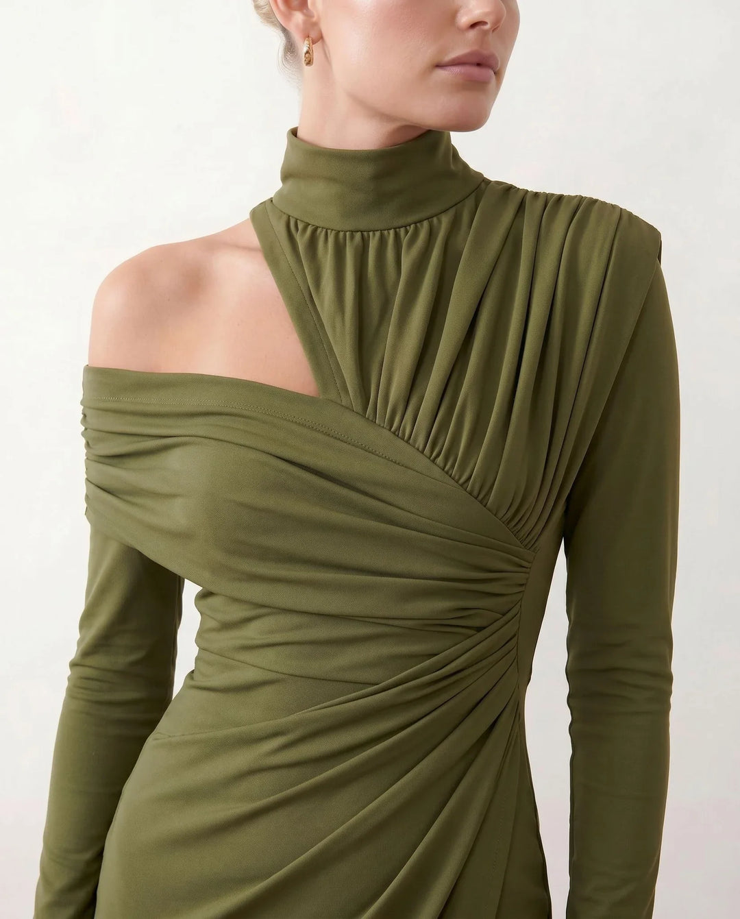 Beatrix | Women's Asymmetric Neck Open Back Midi Dress