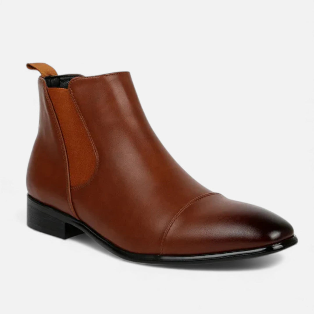 Leon | Men's Leather Cap Toe Chelsea Boots