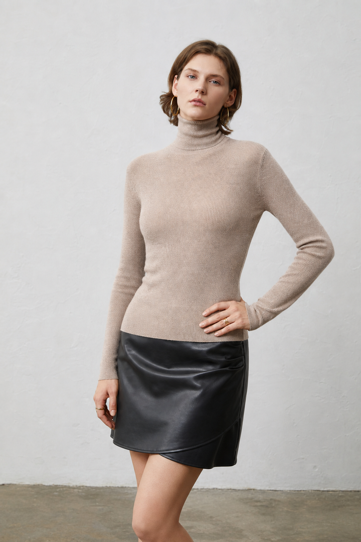 Lavinia | Women's Cashmere Ribbed Turtleneck Sweater