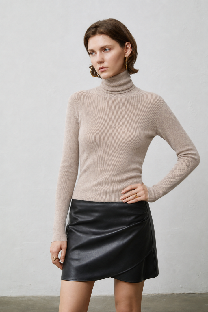 Lavinia | Women's Cashmere Ribbed Turtleneck Sweater