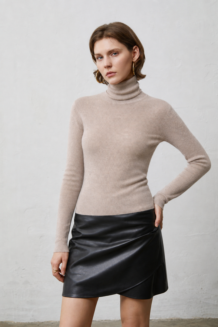 Lavinia | Women's Cashmere Ribbed Turtleneck Sweater