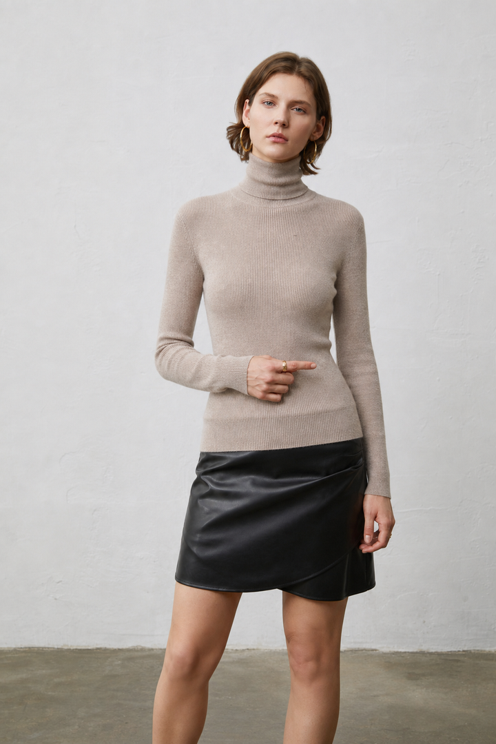 Lavinia | Women's Cashmere Ribbed Turtleneck Sweater