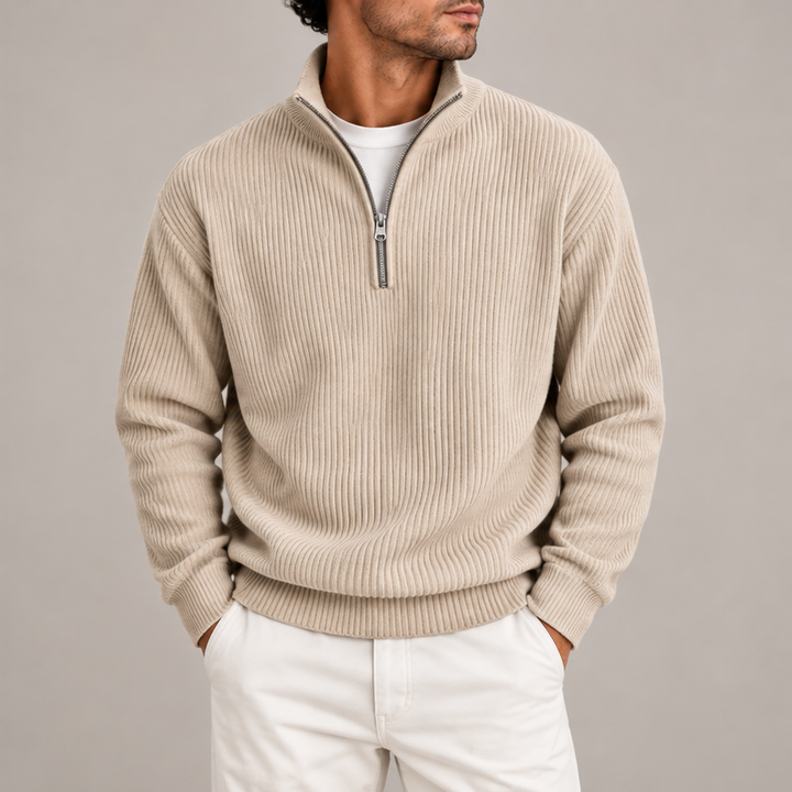 Marcus | Men's Corduroy Quarter Zip Jumper