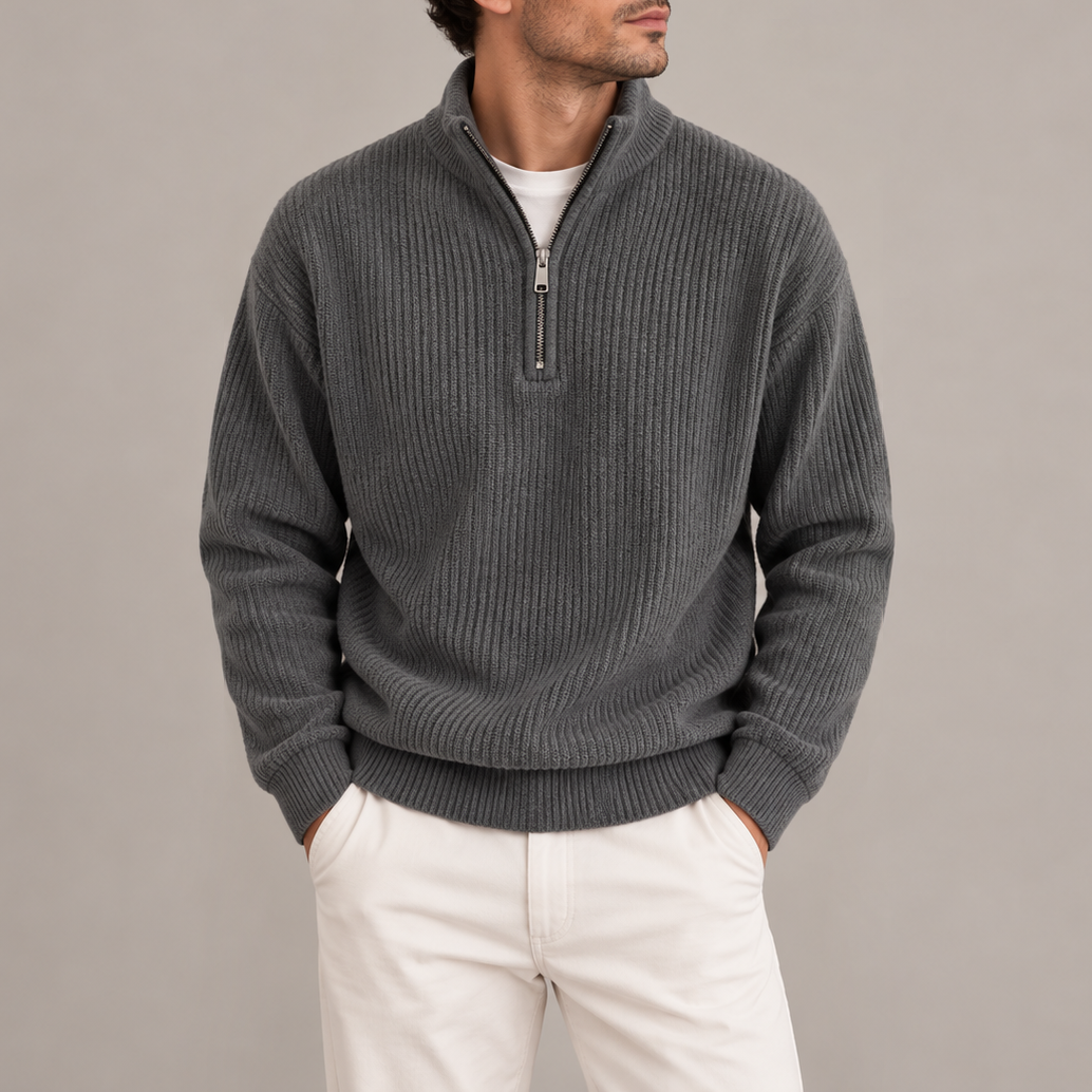 Marcus | Men's Corduroy Quarter Zip Jumper
