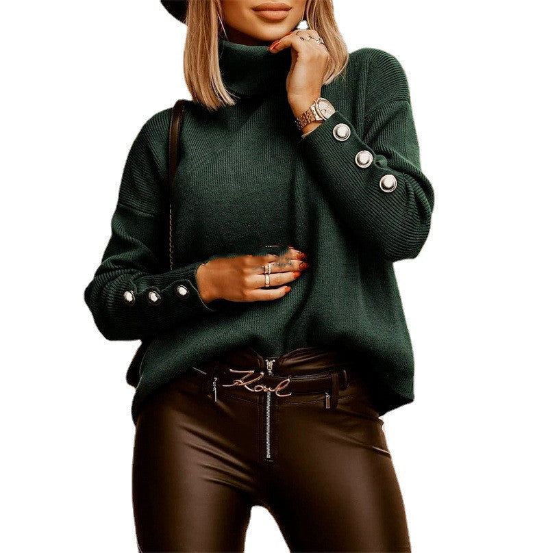 Mireille | Women's Solid Turtleneck Knit Sweater