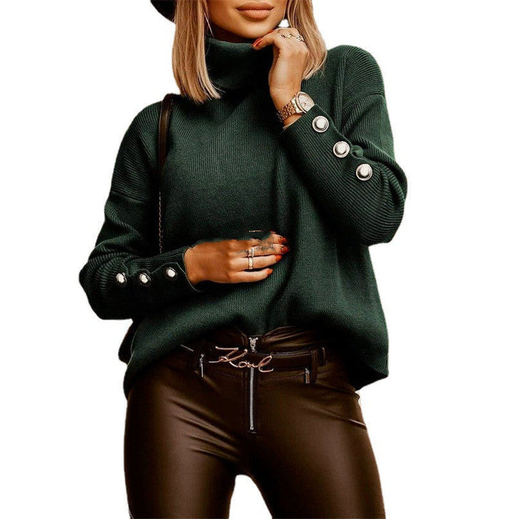 Mireille | Women's Solid Turtleneck Knit Sweater