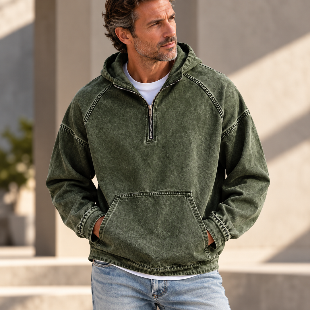 Reid | Men's Vintage-Wash Zip Hoodie