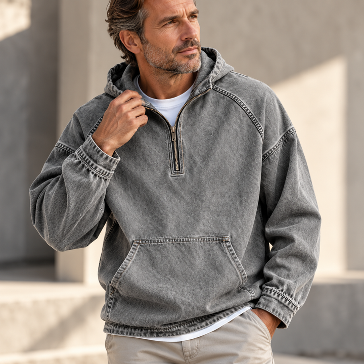 Reid | Men's Vintage-Wash Zip Hoodie