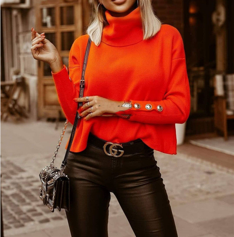 Mireille | Women's Solid Turtleneck Knit Sweater