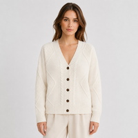 Ada | Women's Cable Knit V Neck Cardigan