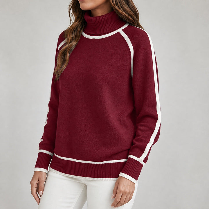 Lottie | Women's Contrast Trim Roll Neck Jumper
