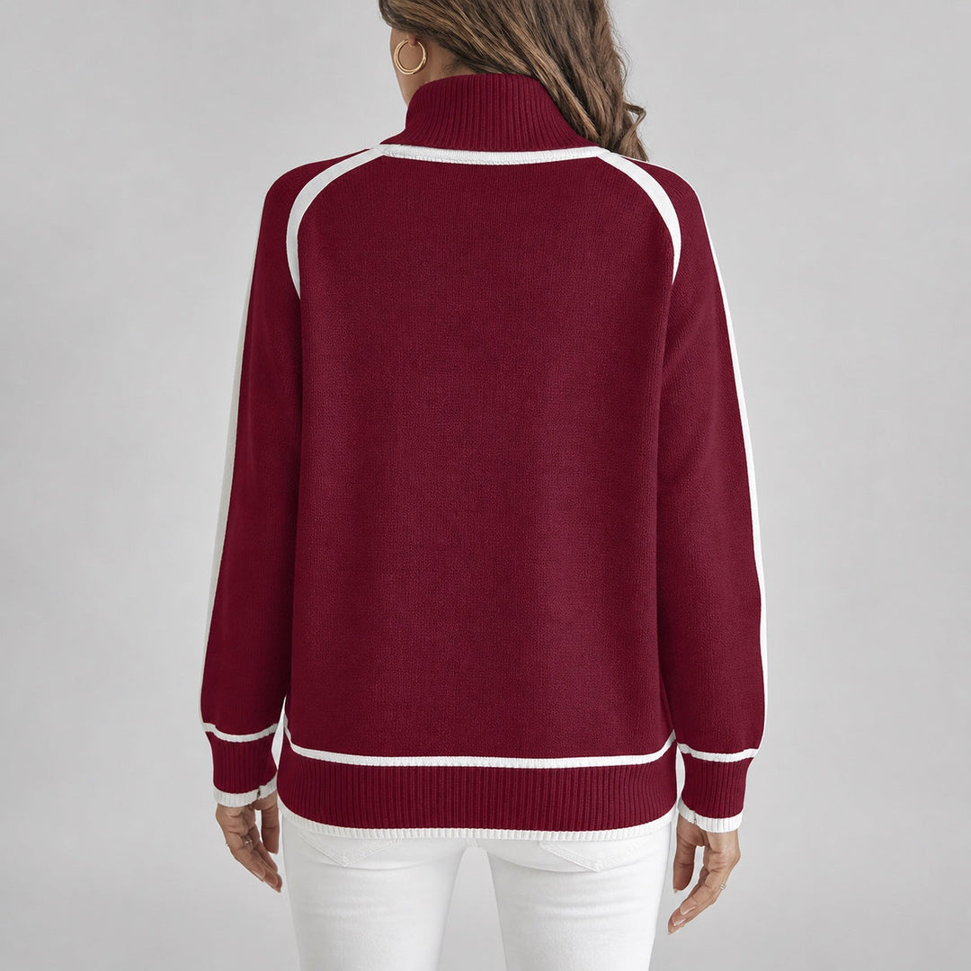 Lottie | Women's Contrast Trim Roll Neck Jumper