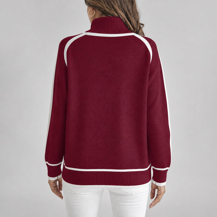 Lottie | Women's Contrast Trim Roll Neck Jumper