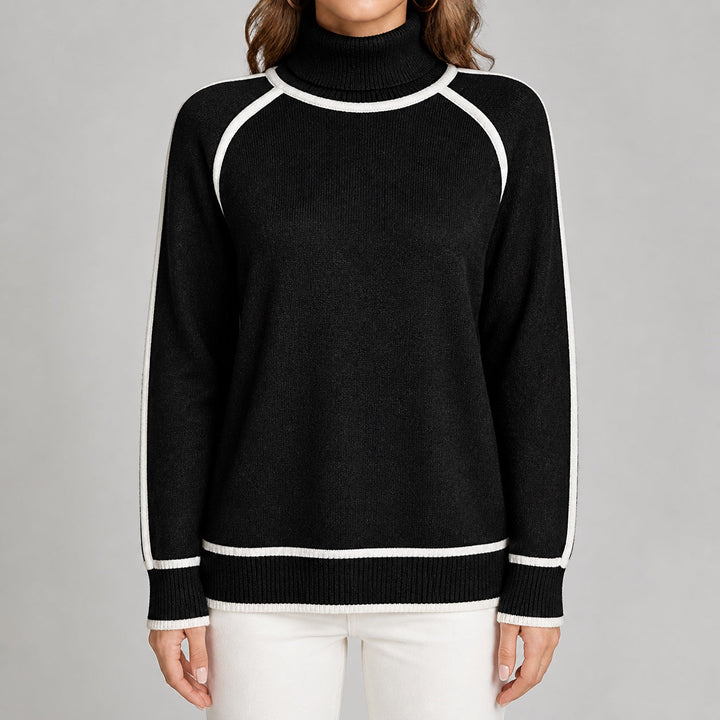 Lottie | Women's Contrast Trim Roll Neck Jumper