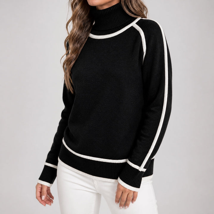 Lottie | Women's Contrast Trim Roll Neck Jumper