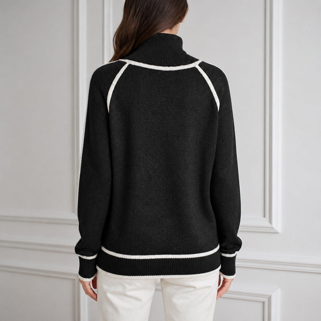 Lottie | Women's Contrast Trim Roll Neck Jumper