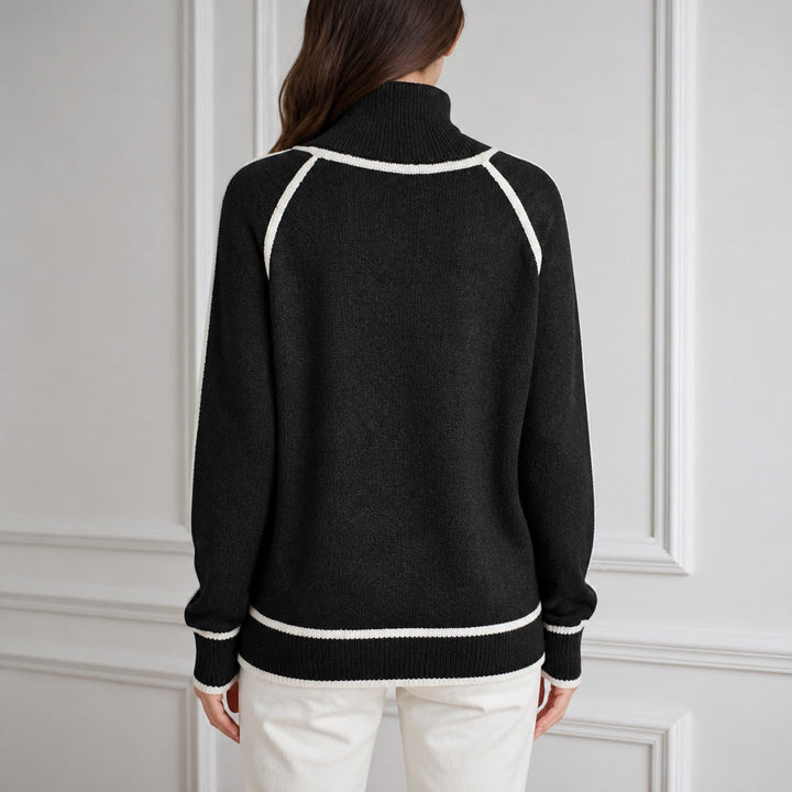 Lottie | Women's Contrast Trim Roll Neck Jumper