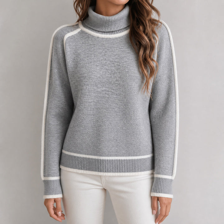 Lottie | Women's Contrast Trim Roll Neck Jumper