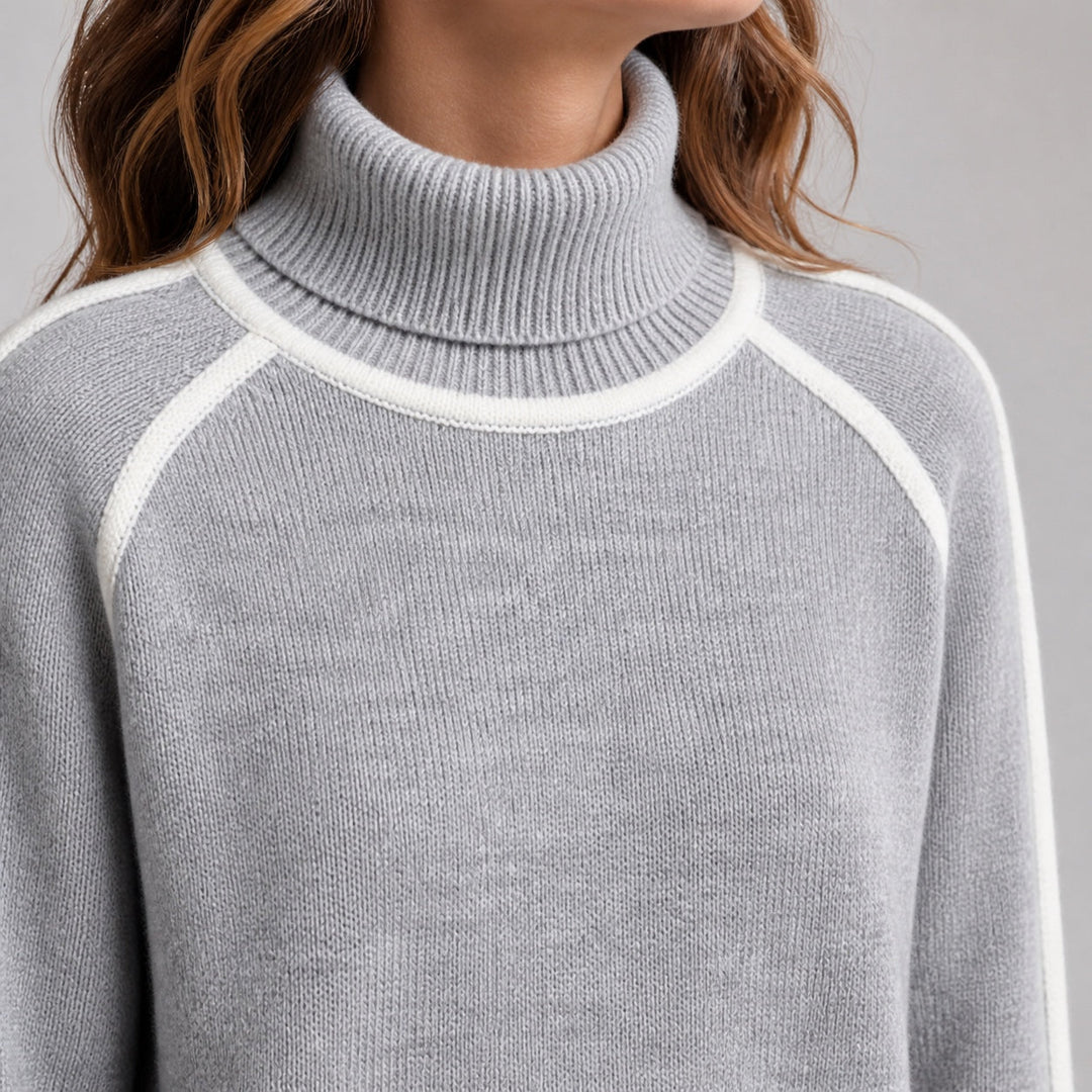 Lottie | Women's Contrast Trim Roll Neck Jumper
