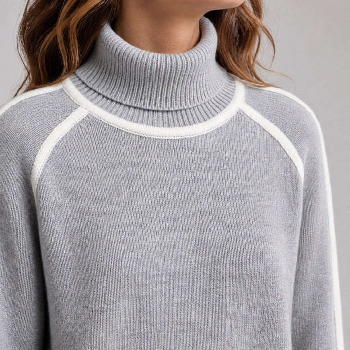Lottie | Women's Contrast Trim Roll Neck Jumper