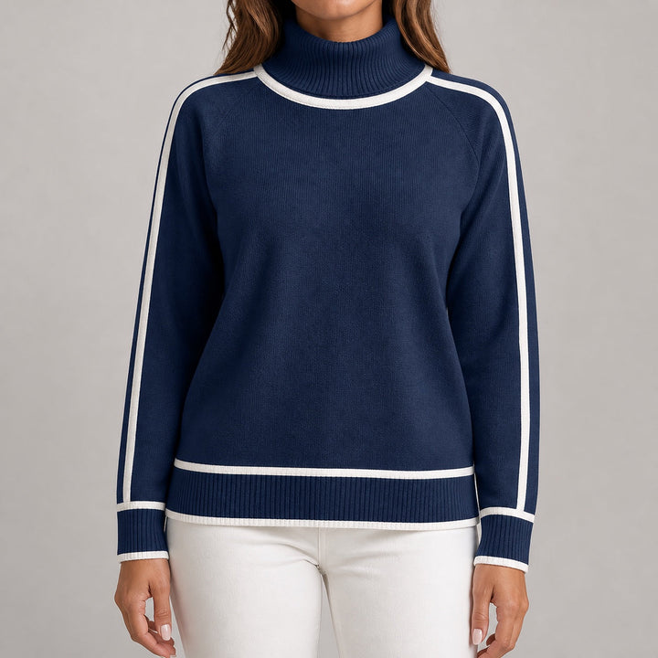 Lottie | Women's Contrast Trim Roll Neck Jumper