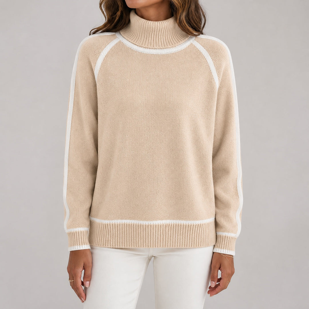 Lottie | Women's Contrast Trim Roll Neck Jumper