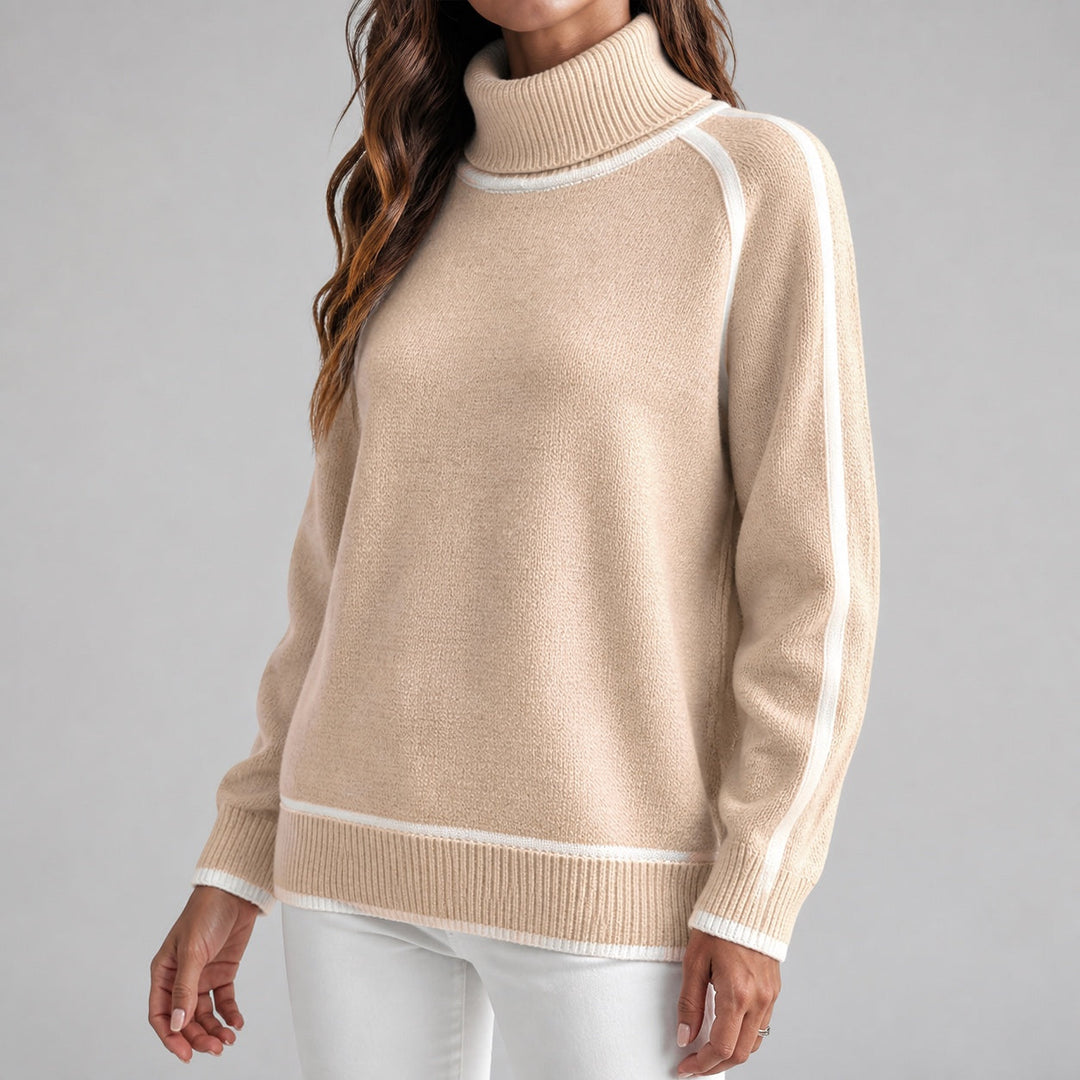 Lottie | Women's Contrast Trim Roll Neck Jumper