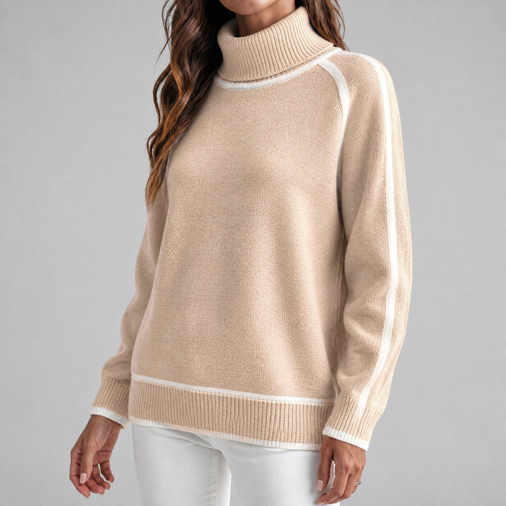 Lottie | Women's Contrast Trim Roll Neck Jumper