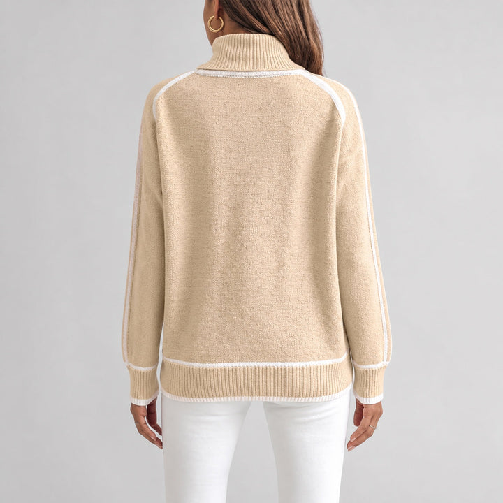 Lottie | Women's Contrast Trim Roll Neck Jumper