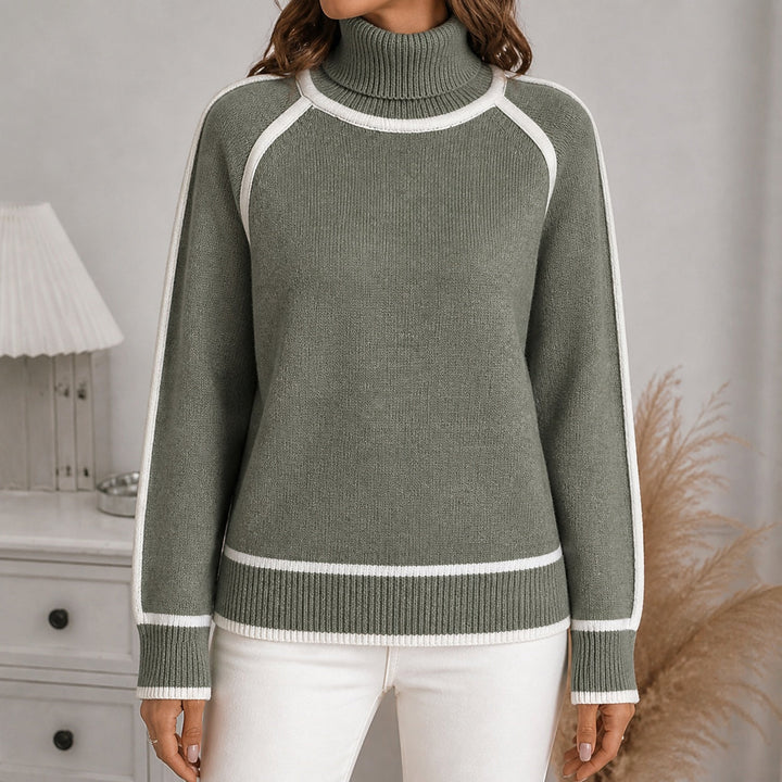 Lottie | Women's Contrast Trim Roll Neck Jumper