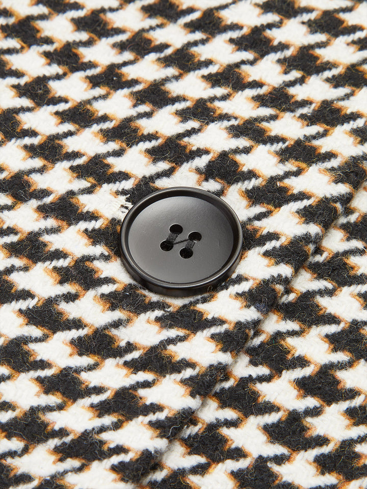 Cecilia | Women's Houndstooth Waist-Tie Blazer