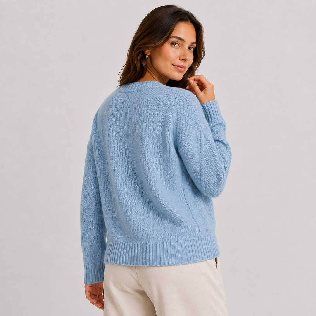 Ada | Women's Cable Knit V Neck Cardigan