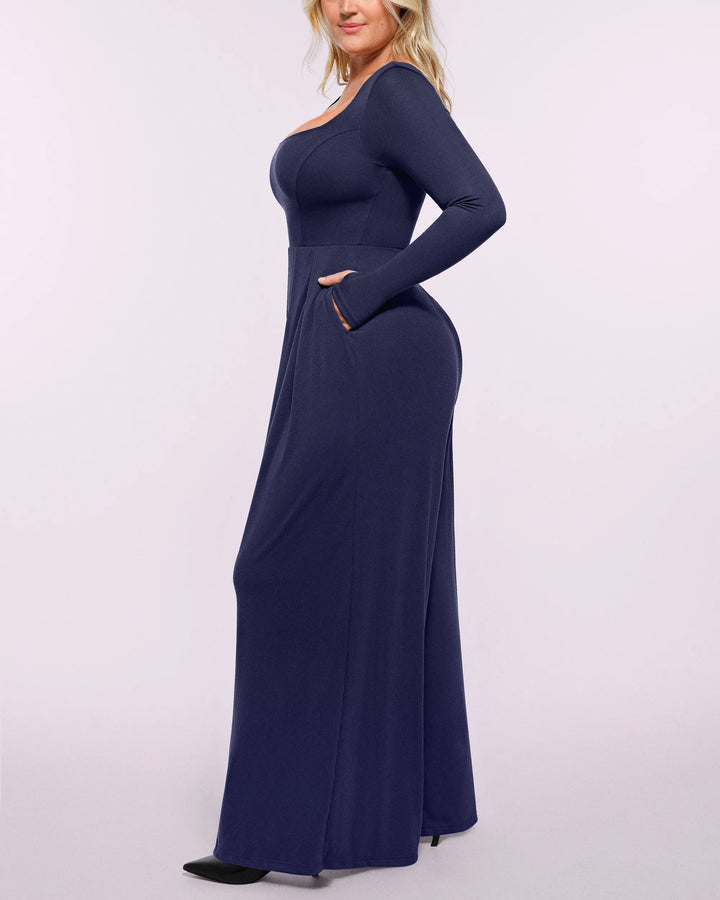 Capucine | Women's Square Neck Shaping Jumpsuit