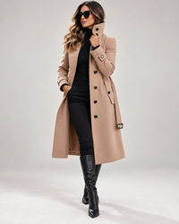 Arabelle | Women's High-Neck Belted Trench Coat
