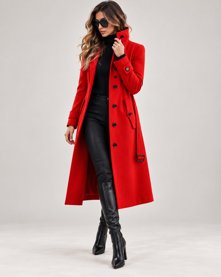 Arabelle | Women's High-Neck Belted Trench Coat