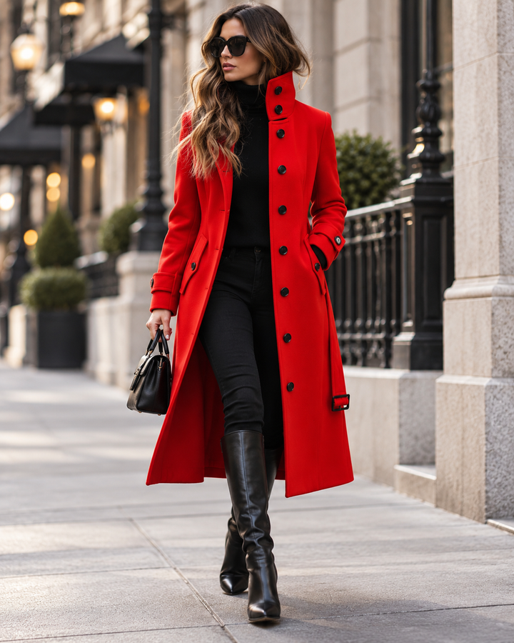 Arabelle | Women's High-Neck Belted Trench Coat