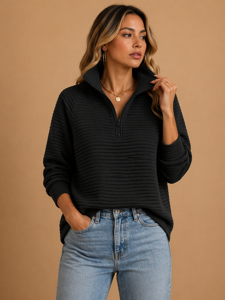 Freya | Women's Half Zip Funnel Neck Sweater