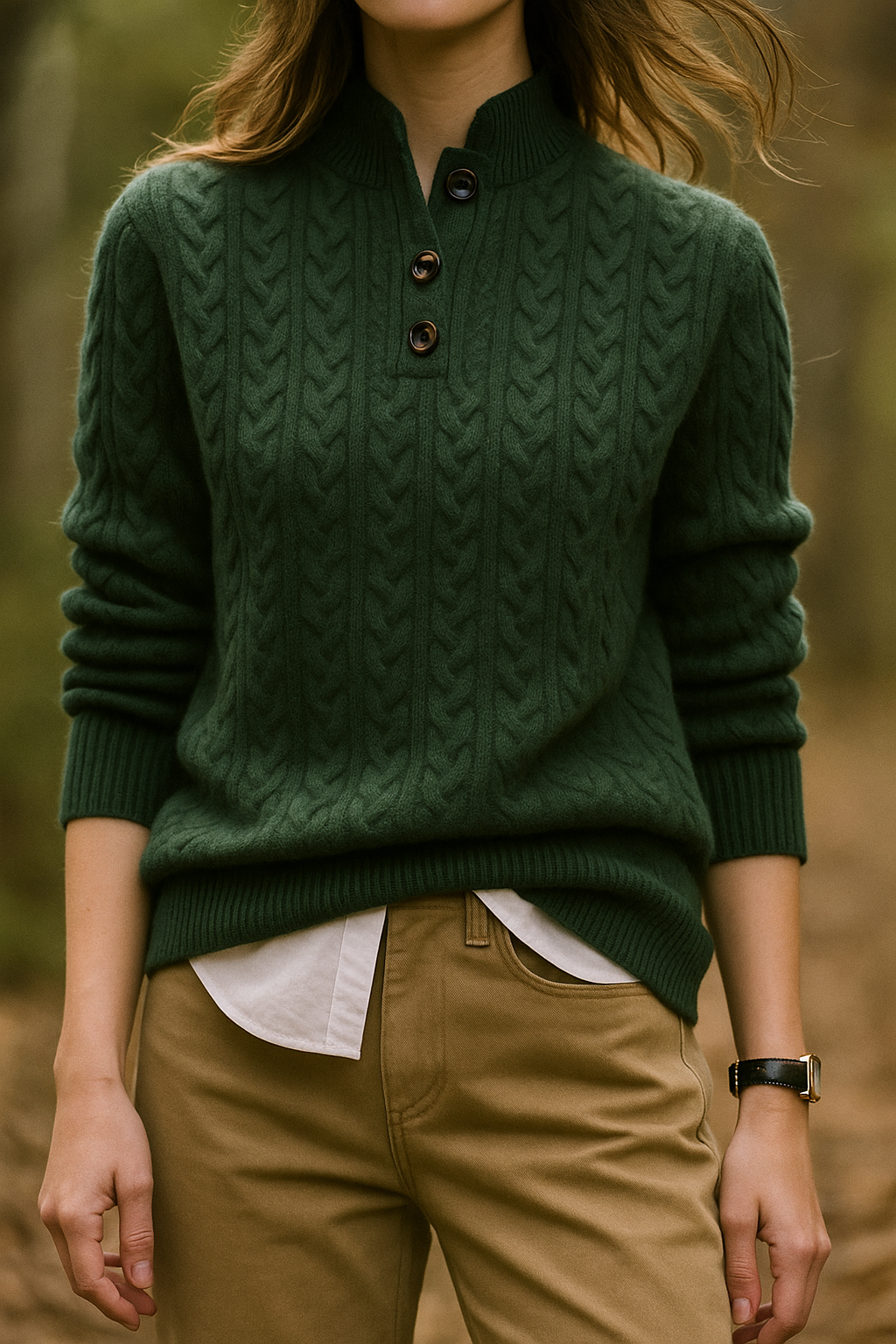 Esme | Women's Cable Knit Cashmere Sweater