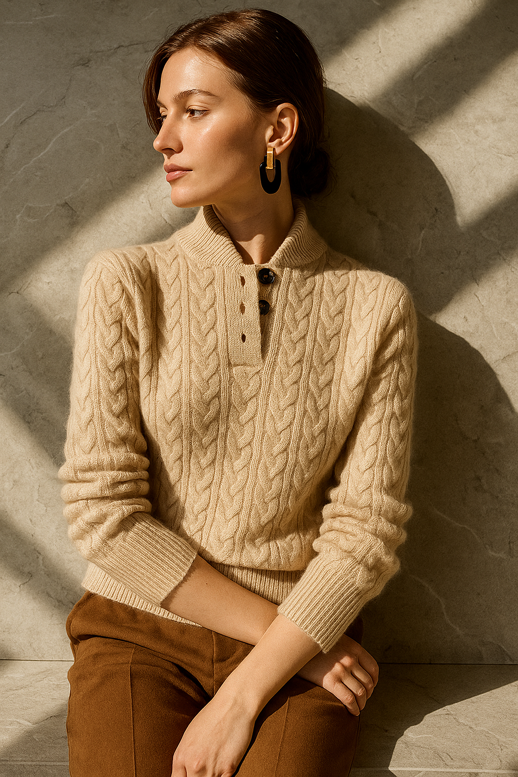 Esme | Women's Cable Knit Cashmere Sweater