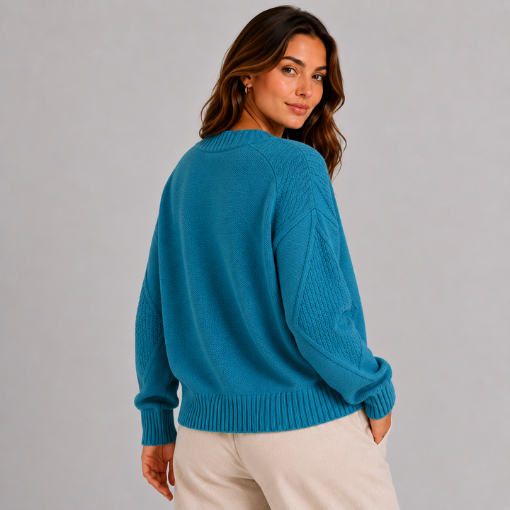 Ada | Women's Cable Knit V Neck Cardigan