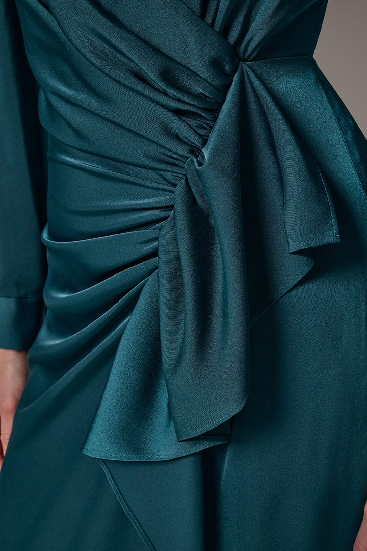 Hortense | Women's Cascade Ruffle Midi Dress