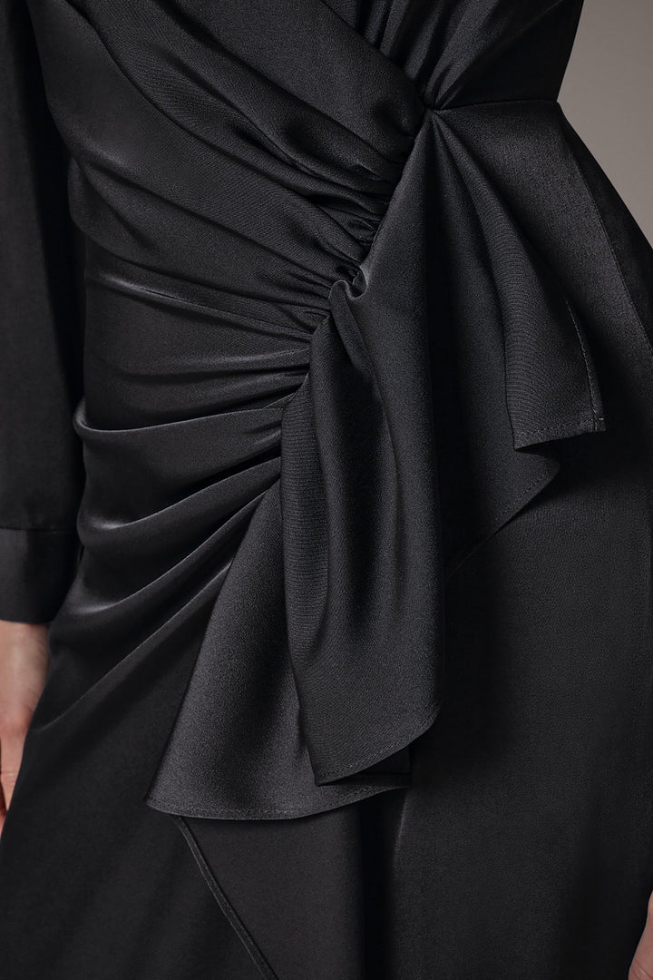 Hortense | Women's Cascade Ruffle Midi Dress