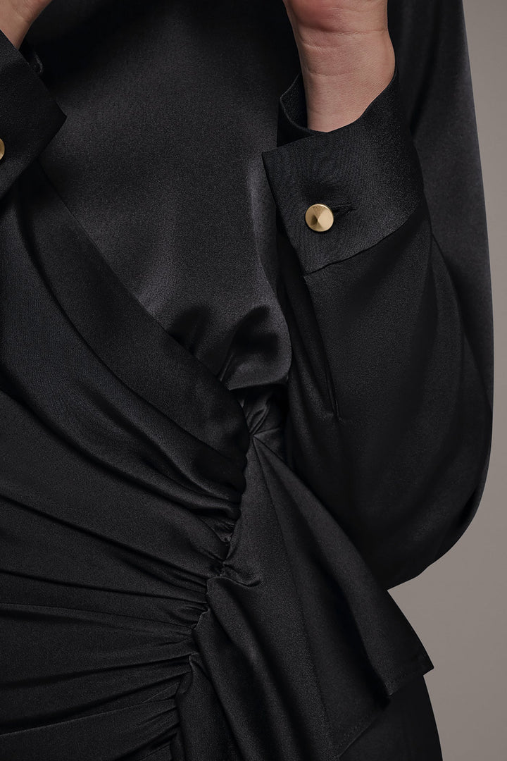 Hortense | Women's Cascade Ruffle Midi Dress