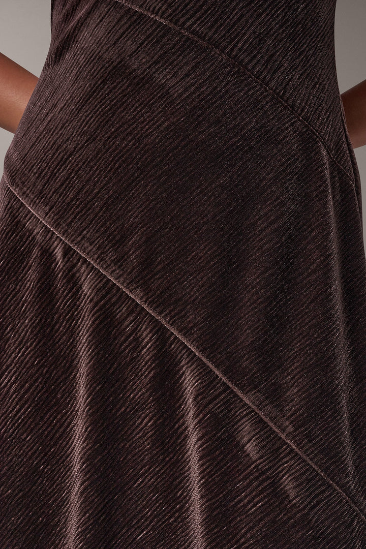 Ambre | Women's Velvet Mock Neck Midi Dress
