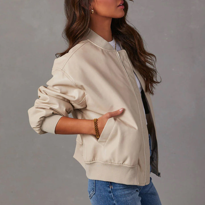 Romilly | Women's Leather Bomber Jacket