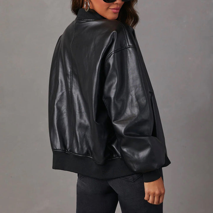 Romilly | Women's Leather Bomber Jacket